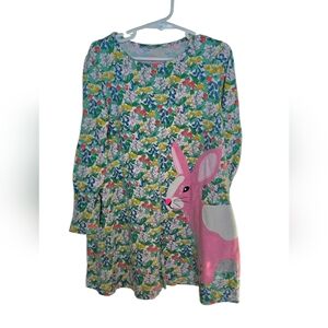 Mini Boden Long Sleeve Bunny Drezs Sz 5/6